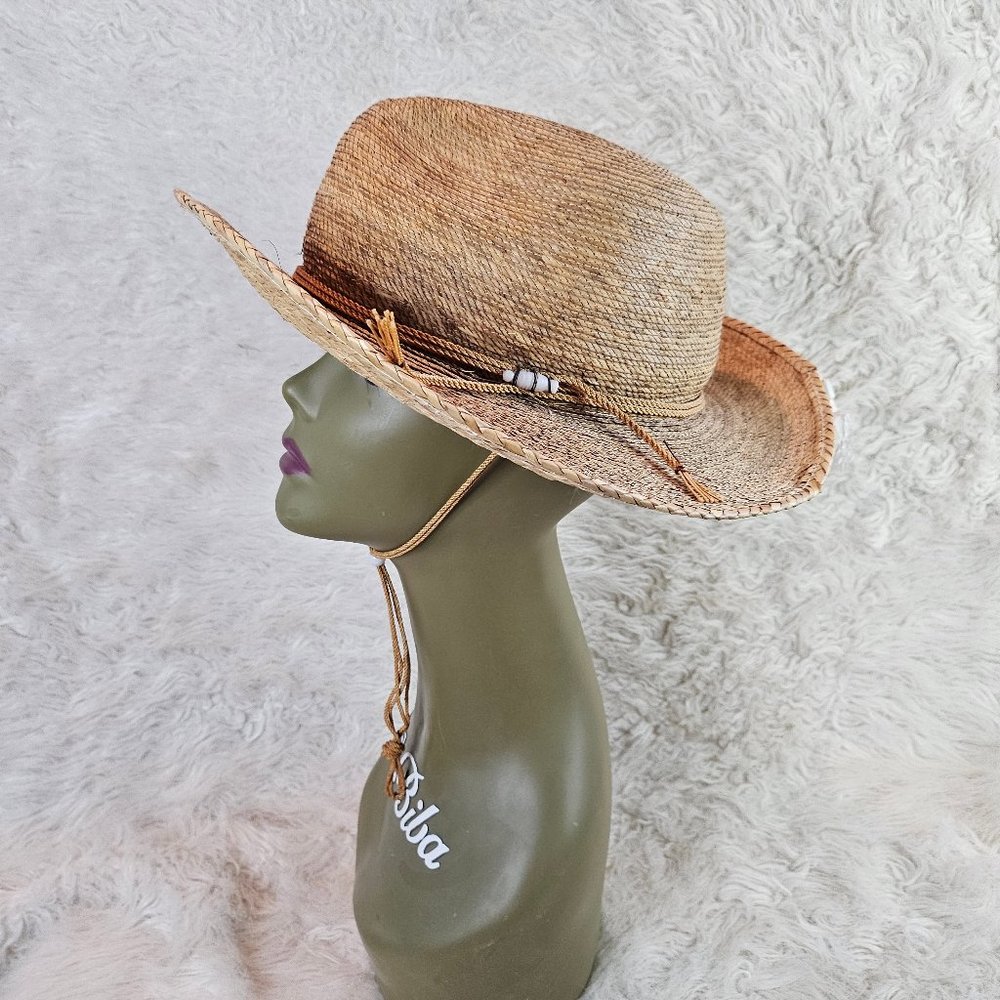 Vintage Sahuayo Legitimo Tan Straw Drawstring Hat